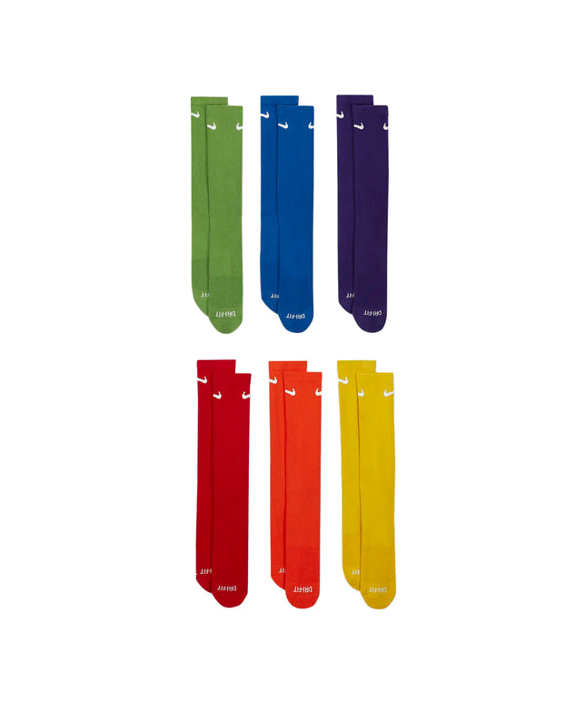 Nike Dri-Fit 6-Pack Cushioned Crew Socks - Rainbow