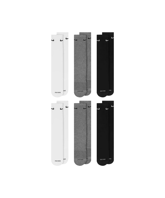 Calcetines Nike Dri-Fit acolchados (paquete de 6) - Negro/Gris/Blanco