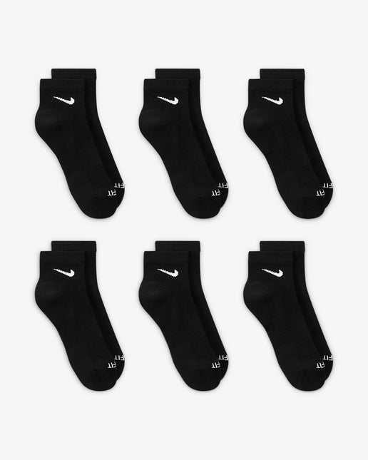 Nike 6-Pack Dri-Fit Cushioned Ankle Socks - Black