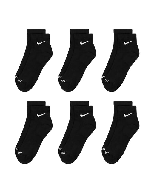 Calcetines tobilleros Nike Dri-Fit acolchados (paquete de 6) - Negro