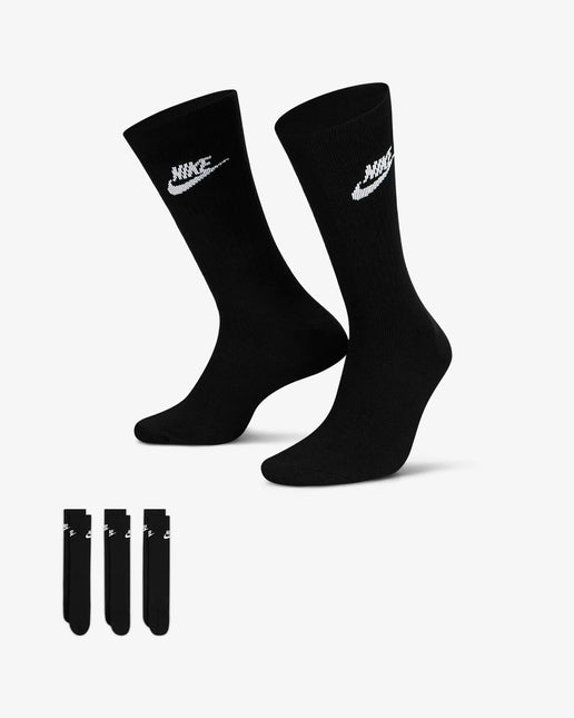 Nike 3- Pack Sportswear Everyday Essential Socks - Black