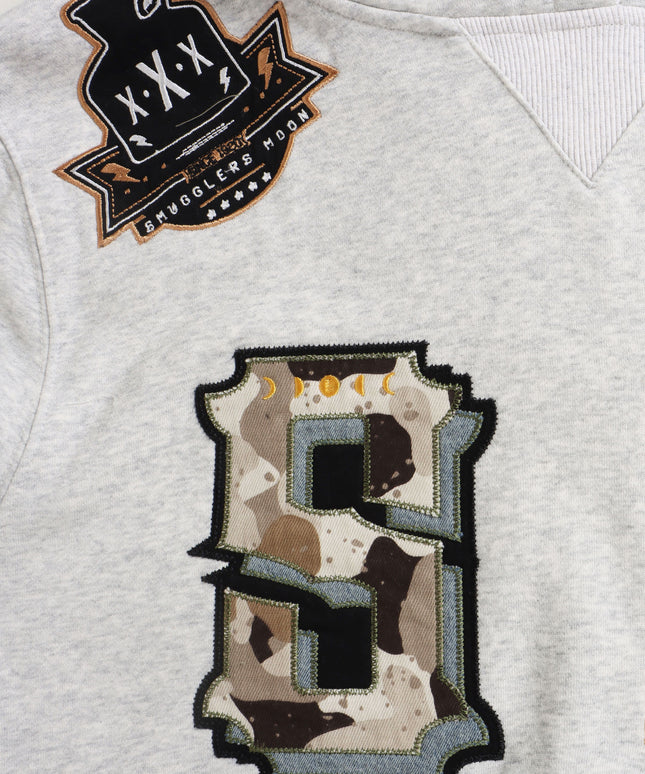Smugglers Moon Woven Hoodie - Heather Grey