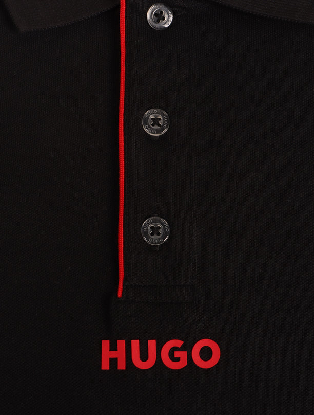 Hugo Kids Logo Print Polo - Black