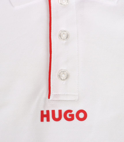 Hugo Kids Logo Print Polo - White