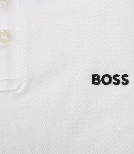 Boss Kids Houndstooth Polo - White