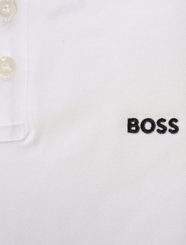 Boss Kids Houndstooth Polo - White