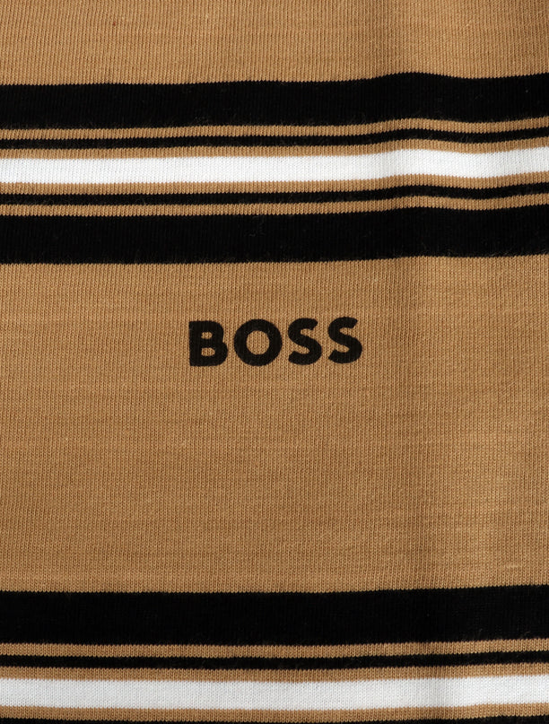 Boss Kids Striped Tee - Beige