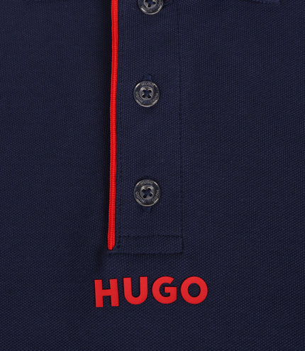 Hugo Kids Logo Print Polo - Navy