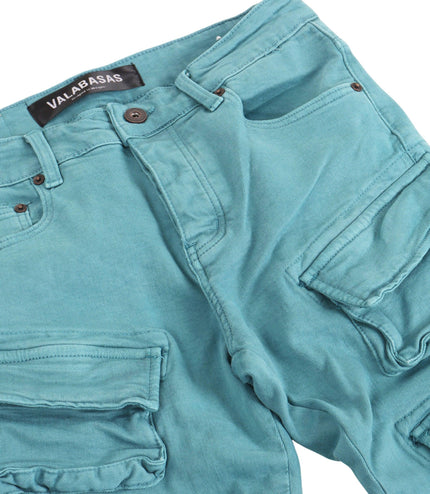 Valabasas Pinnacle Stacked Flare Jean - Aqua - Denim Exchange 