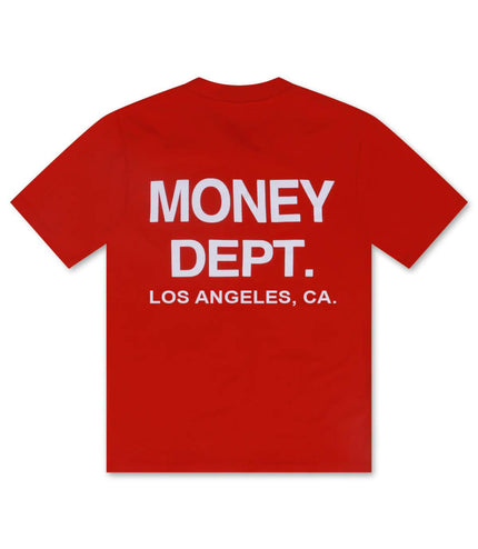 MONEY DEPT. LOS ANGELES HEAVYWEIGHT TEE - RED/WHITE MONEY DEPT