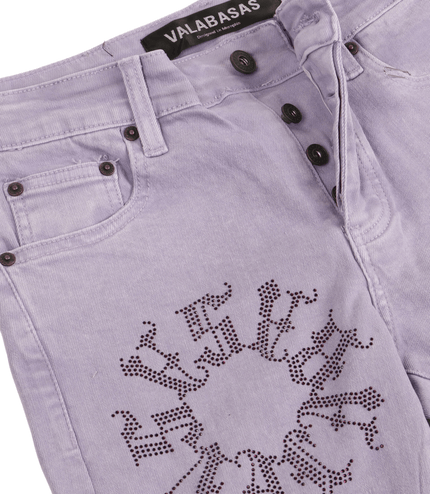 Valabasas Ringer Stacked Flare Jean - Plum Purple - Denim Exchange 