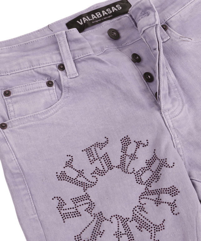 Valabasas Ringer Stacked Flare Jean - Plum Purple - Denim Exchange 