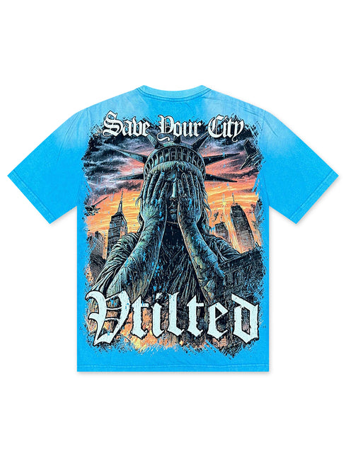 Vtilted Tears Tee - Washed Blue