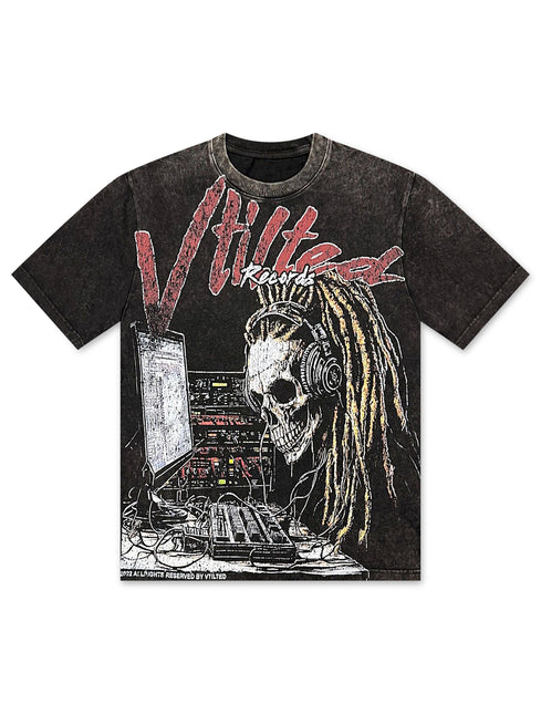 Vtilted Record Tee - Black Wash