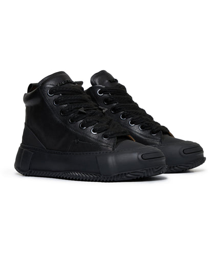 Valabasas "Vision" High Top Shoes - Black Leather