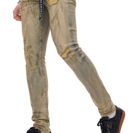 Valabasas Collage Skinny Denim Jean - Vintage Wash