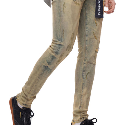Valabasas Collage Skinny Denim Jean - Vintage Wash