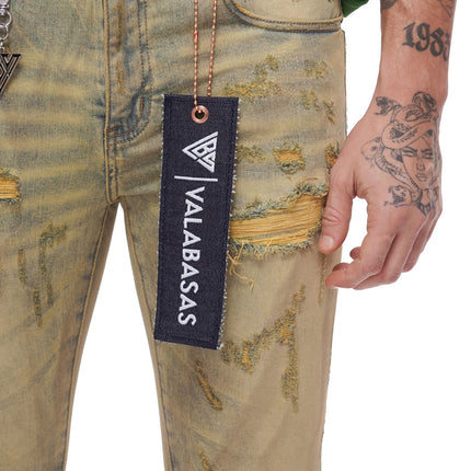 Valabasas Collage Skinny Denim Jean - Vintage Wash