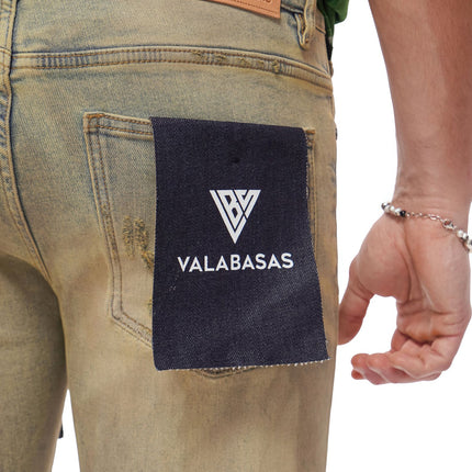 Valabasas Collage Skinny Denim Jean - Vintage Wash