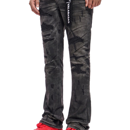 Valabasas Graft Stacked Jean - Grey Washed