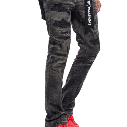 Valabasas Graft Stacked Jean - Grey Washed