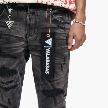 Valabasas Graft Stacked Jean - Grey Washed