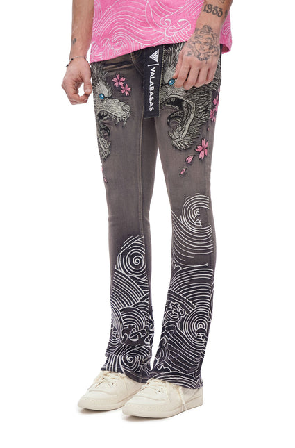 Valabasas Tenka Stacked Denim Jean - Grey Wash