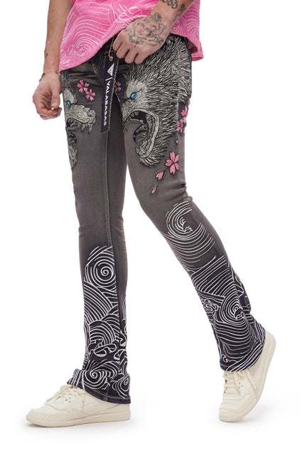 Valabasas Tenka Stacked Denim Jean - Grey Wash