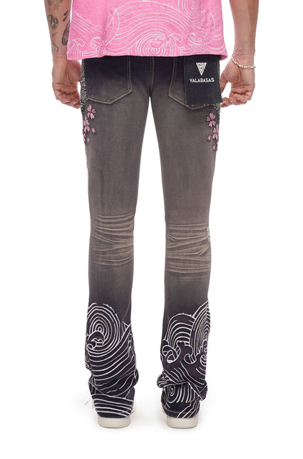 Valabasas Tenka Stacked Denim Jean - Grey Wash