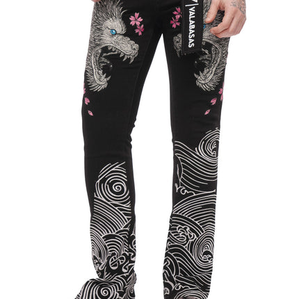 Valabasas Tenka Stacked Denim Jean - Jet Black