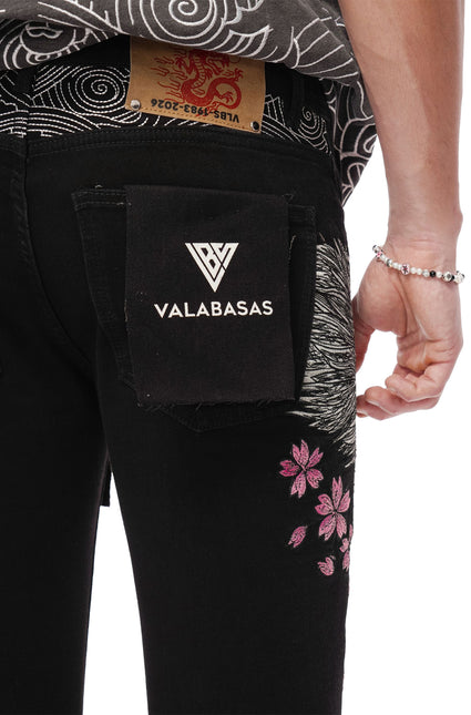 Valabasas Tenka Stacked Denim Jean - Jet Black