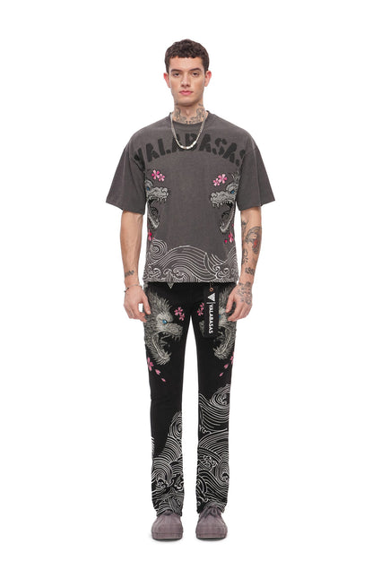 Valabasas Tenka Stacked Denim Jean - Jet Black