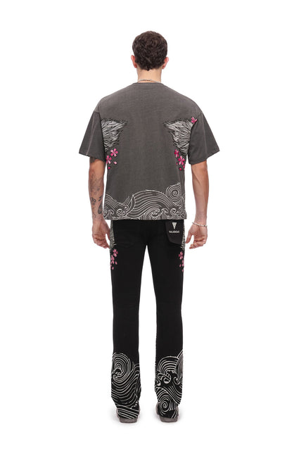Valabasas Tenka Stacked Denim Jean - Jet Black