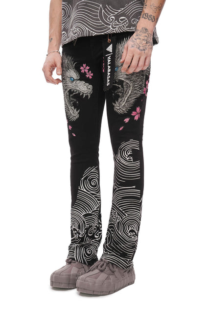 Valabasas Tenka Stacked Denim Jean - Jet Black
