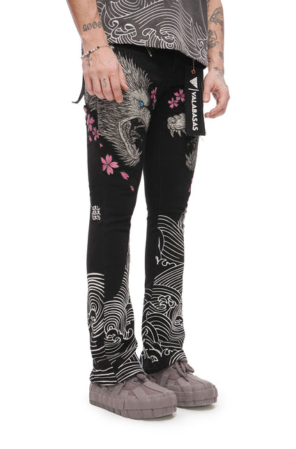 Valabasas Tenka Stacked Denim Jean - Jet Black
