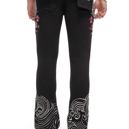 Valabasas Tenka Stacked Denim Jean - Jet Black