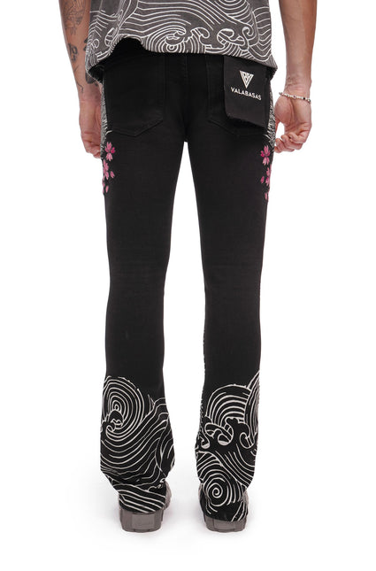 Valabasas Tenka Stacked Denim Jean - Jet Black
