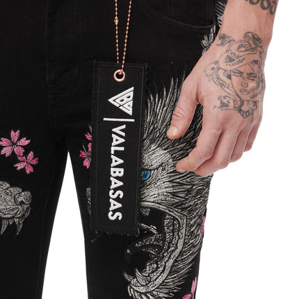Valabasas Tenka Stacked Denim Jean - Jet Black