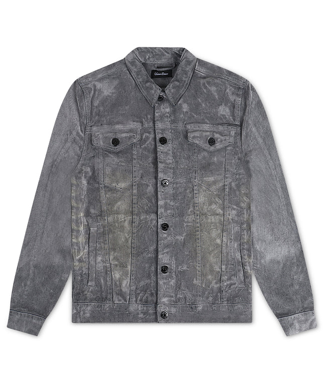 Buy Vicious Denim Velvet Coated Denim Jacket - Grey
