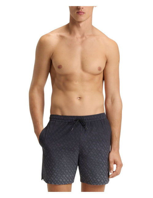 Boss Vale Monogram Print Shorts - Black