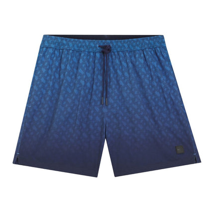 Boss Vale Monogram Print Shorts - Blue