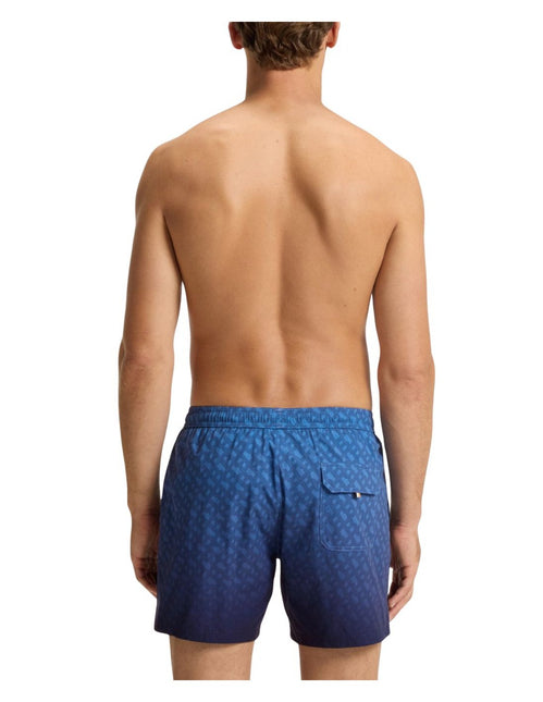 Boss Vale Monogram Print Shorts - Blue