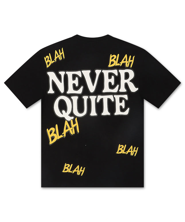 Red Letters Blah Blah Blah Tee - Black