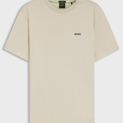 Boss Green Contrast Logo Tee - Beige