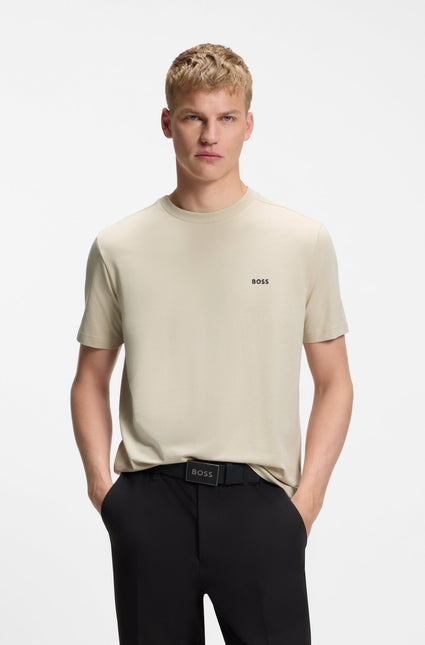Boss Green Contrast Logo Tee - Beige