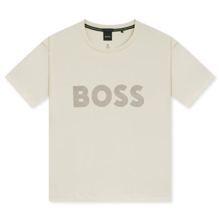 Boss Green Logo Future Tee - Cream