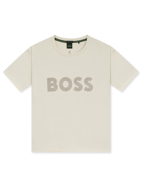 Boss Green Logo Future Tee - Cream
