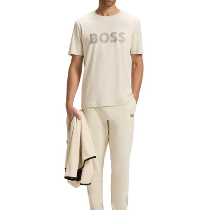 Boss Green Logo Future Tee - Cream
