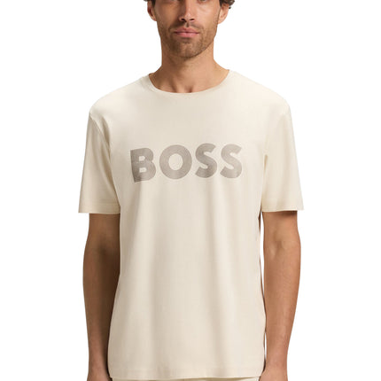 Boss Green Logo Future Tee - Cream