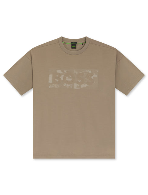 Boss Green Globe Logo Tee - Light Brown